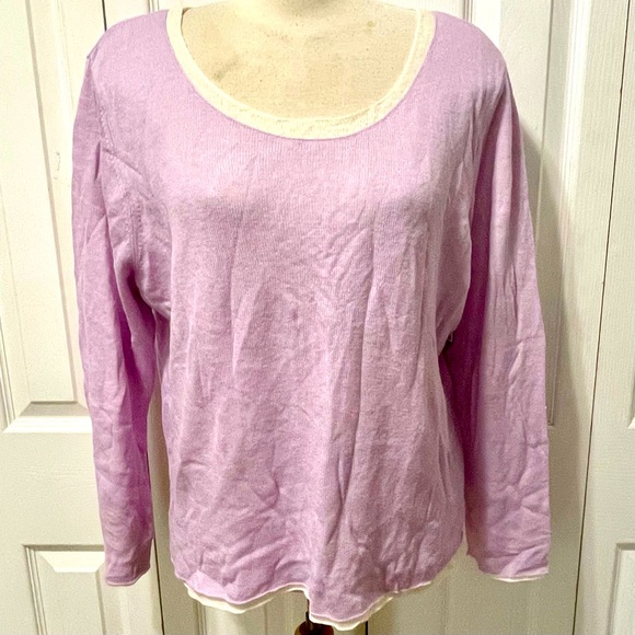 Eileen Fisher Tops - Eileen Fisher Lavender Long Sleeve Women's Gauzy light Weight Sweater